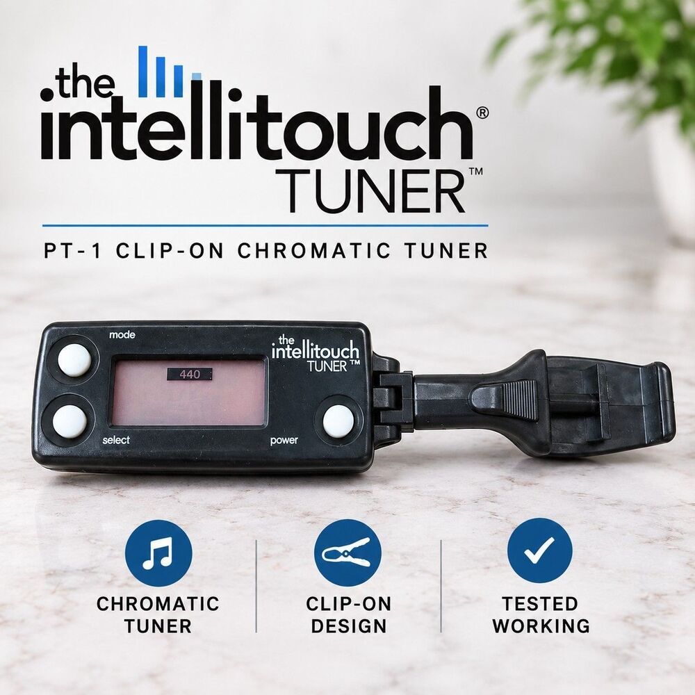 IntelliTouch PT-1 Clip-On Chromatic Tuner OnBoard Research Tested Working